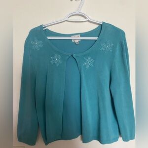 Blue beaded cardigan